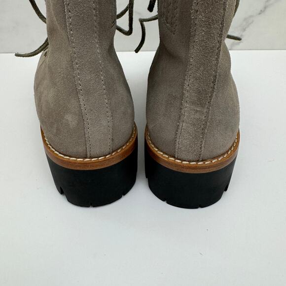 Jeffrey Campbell Womens Stanley Boot Size 8 Suede Leather Chunky Lug Faux Fur - Picture 7 of 11